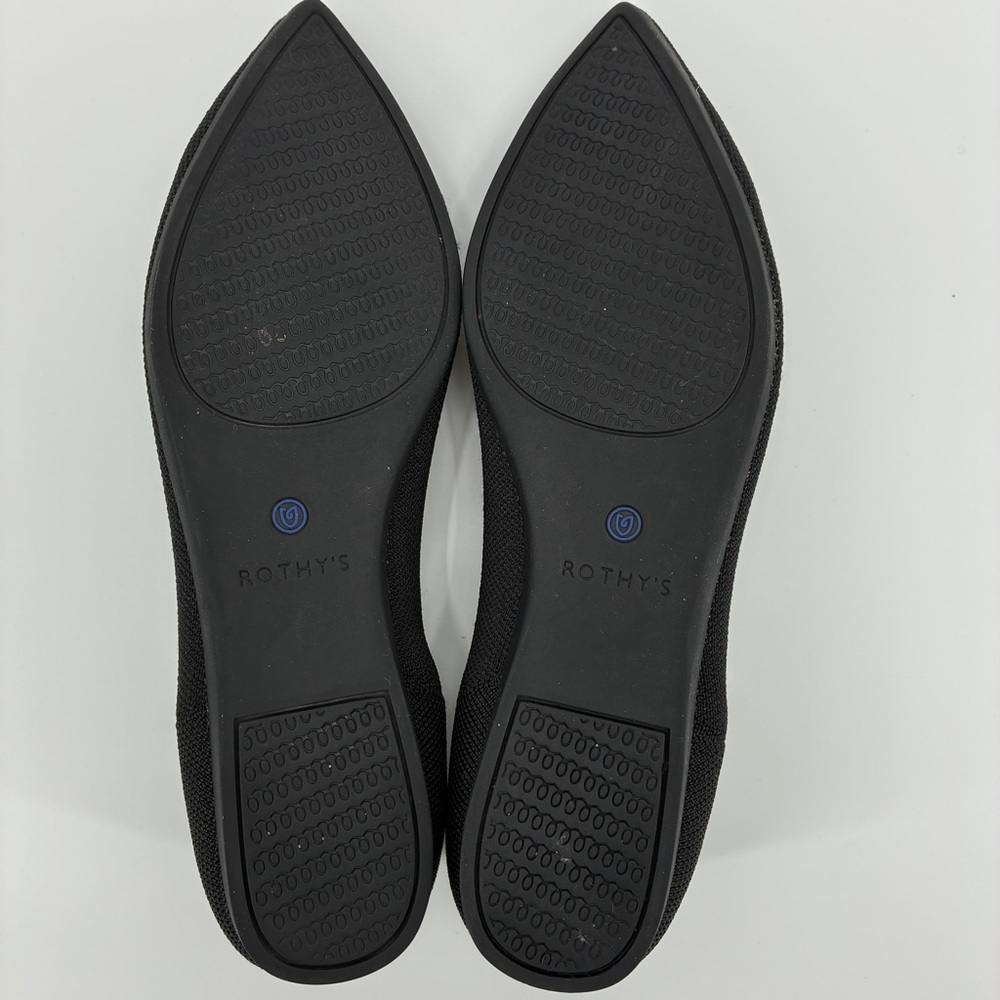 Rothy’s Women’s Black Knit ‘The Point’ Flats Slip On Dress Shoes Comfort Size 9 - Picture 9 of 10